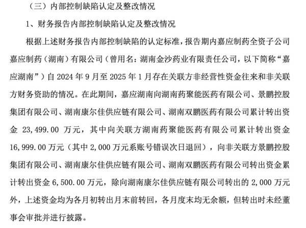 悦来网 上任才一个月，嘉应制药董事长“监守自盗”